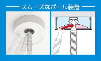 スムーズなポールの装着