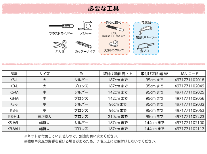 網戸 OK組立アミド 必要な工具